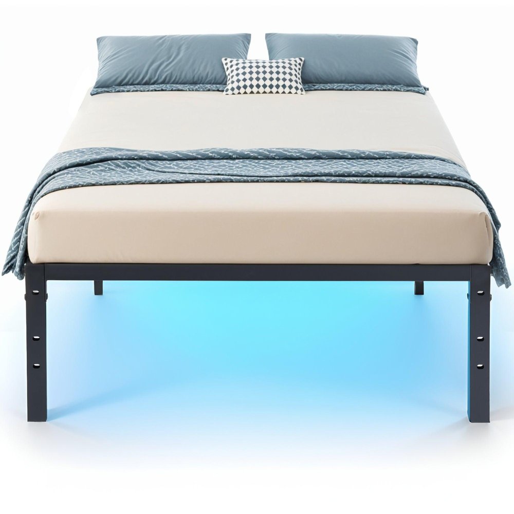 Black Steel Full Bed Frame HomeRoots