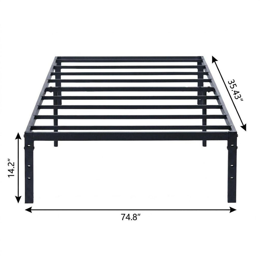 Black Steel Full Bed Frame HomeRoots