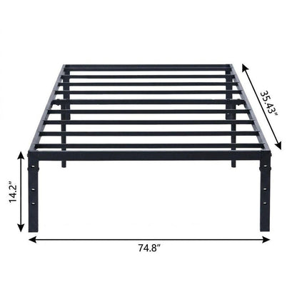 Black Steel Full Bed Frame HomeRoots