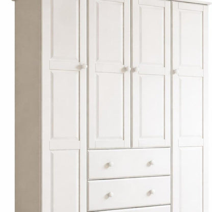 72" White Solid Wood Four Door Three Drawer Combo Dresser HomeRoots