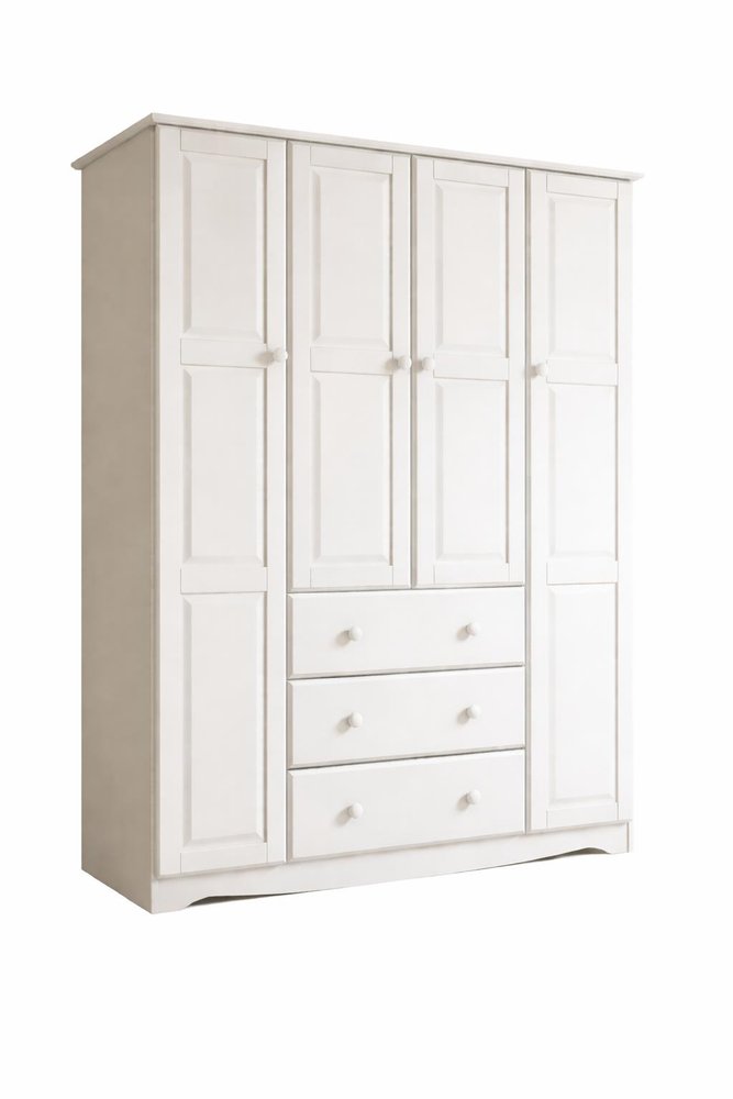 72" White Solid Wood Four Door Three Drawer Combo Dresser HomeRoots