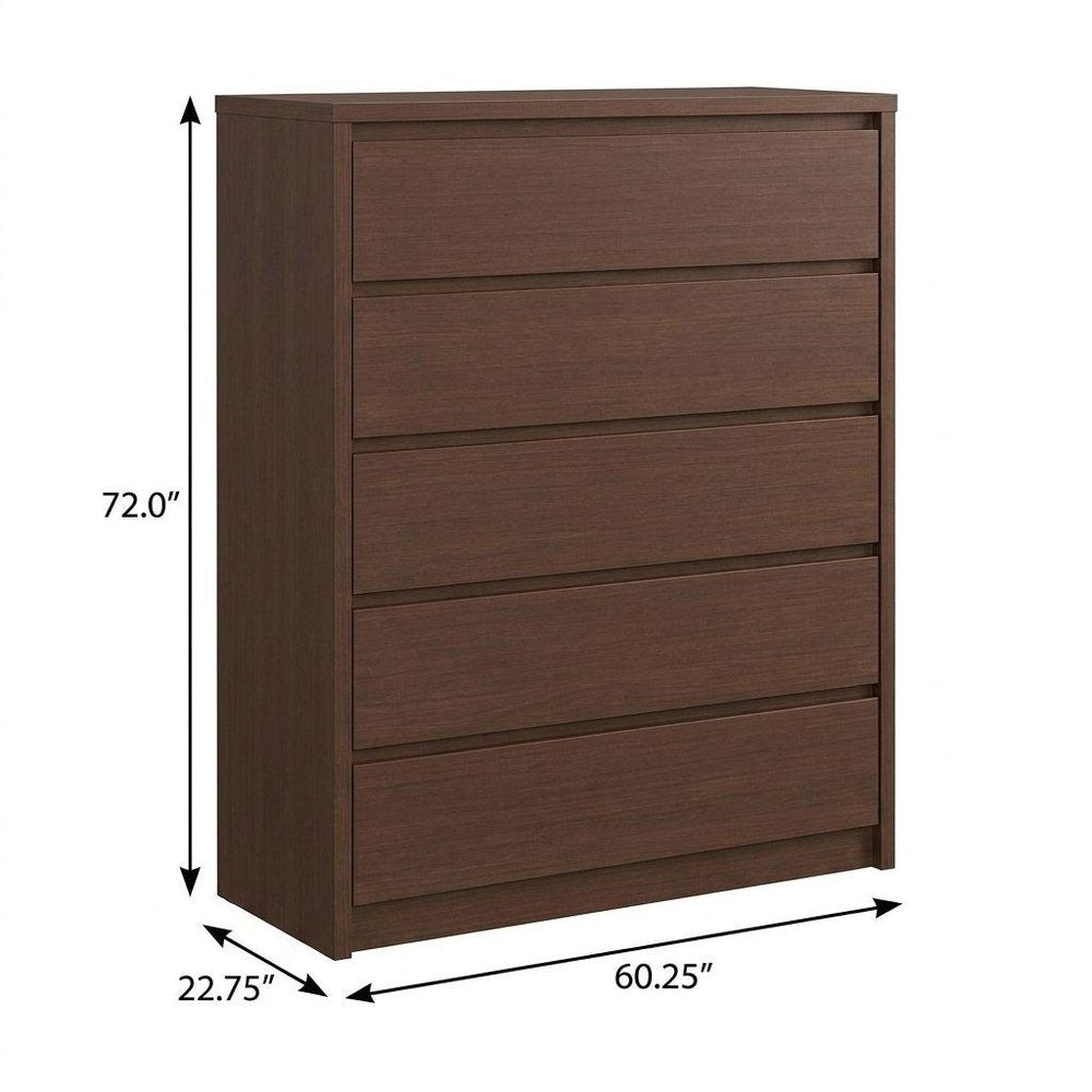 72" Coffee Solid Wood Four Door Three Drawer Combo Dresser — view 7
