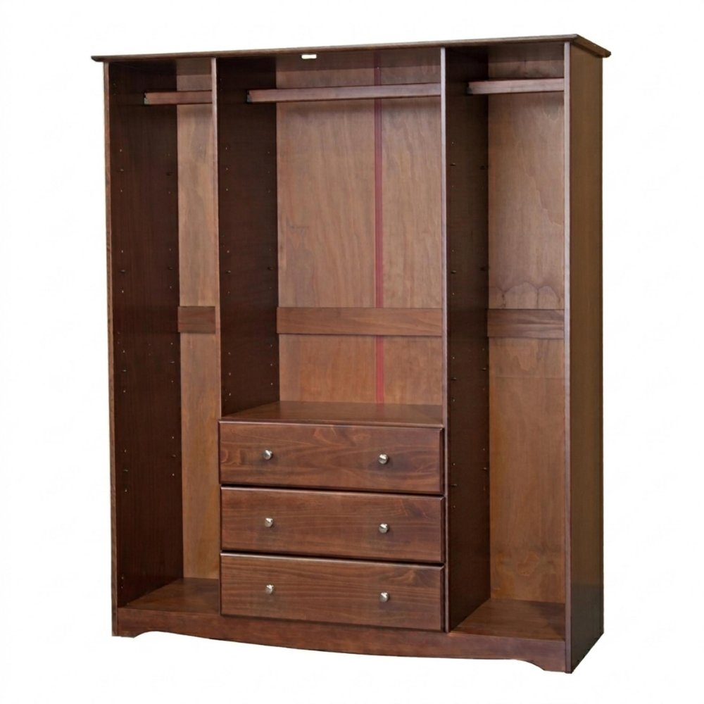 72" Coffee Solid Wood Four Door Three Drawer Combo Dresser HomeRoots