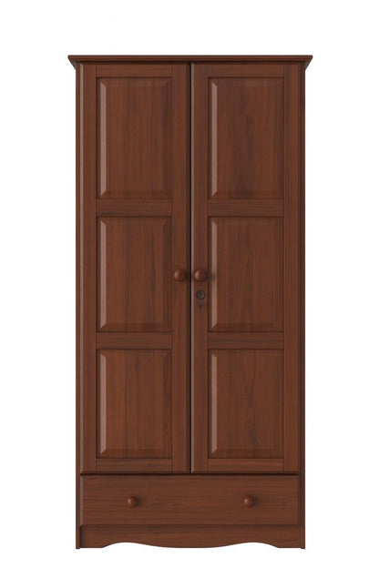 72" Coffee Solid Wood Two Door Single Drawer Combo Dresser HomeRoots