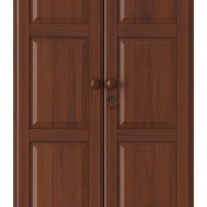 72" Coffee Raised Panel Solid Wood Two Door Single Drawer Combo Dresser