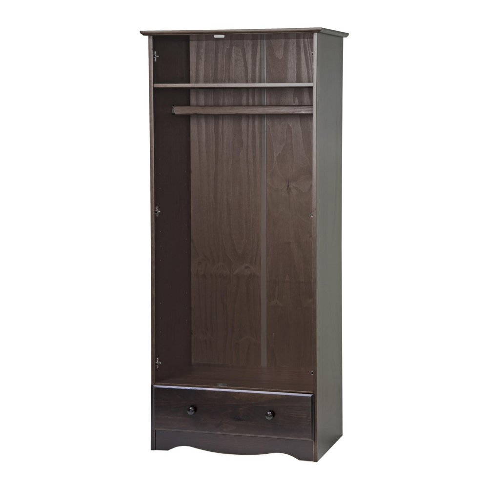 72" Coffee Solid Wood Two Door Single Drawer Combo Dresser HomeRoots