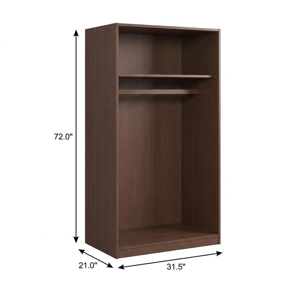 72" Coffee Solid Wood Two Door Single Drawer Combo Dresser — view 6