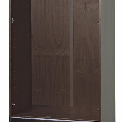 72" Coffee Raised Panel Solid Wood Two Door Single Drawer Combo Dresser