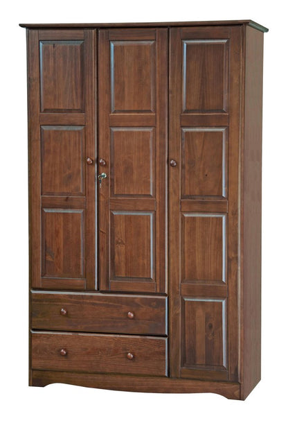 72" Coffee Solid Wood Three Door Two Drawer Combo Dresser HomeRoots