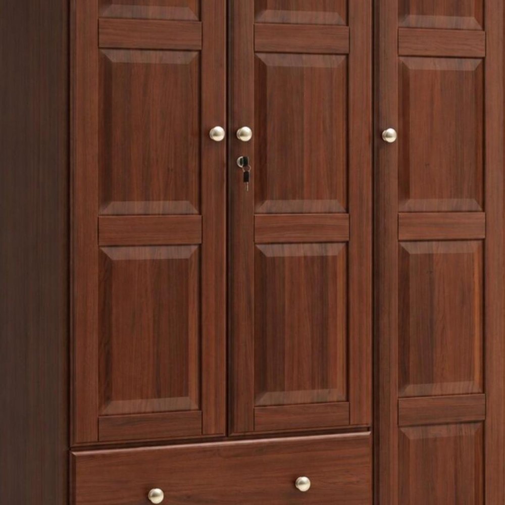 72" Coffee Solid Wood Three Door Two Drawer Combo Dresser — view 14