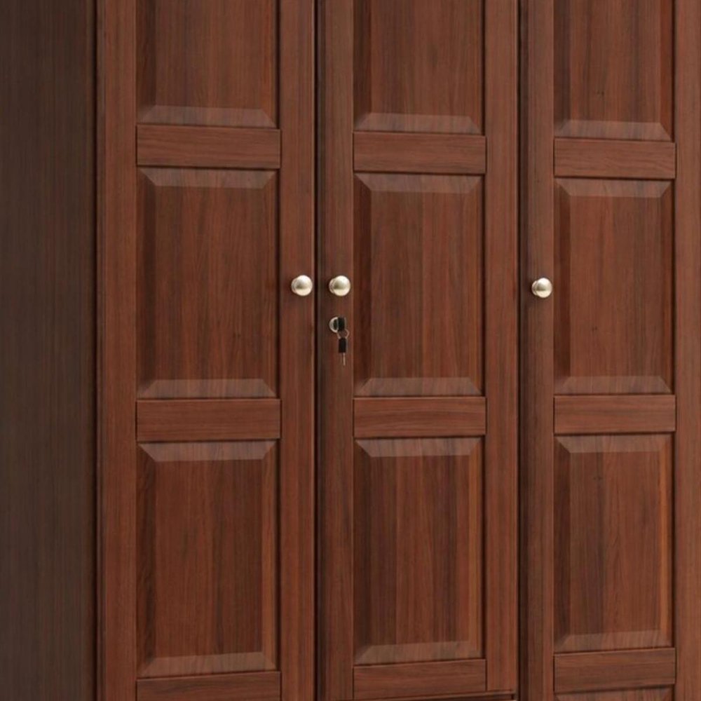72" Coffee Solid Wood Three Door Two Drawer Combo Dresser — view 15