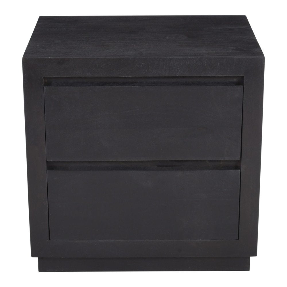 24" Brown Solid Wood Distressed Two Drawer Nightstand — view 1