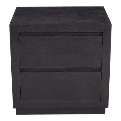 24" Brown Solid Wood Distressed Two Drawer Nightstand HomeRoots