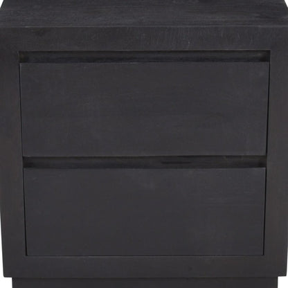 24" Brown Solid Wood Distressed Two Drawer Nightstand HomeRoots