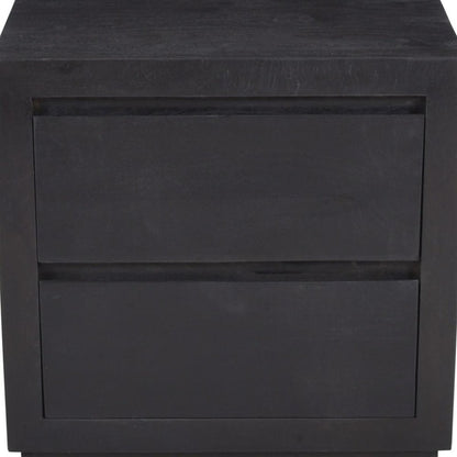 24" Brown Solid Wood Distressed Two Drawer Nightstand HomeRoots