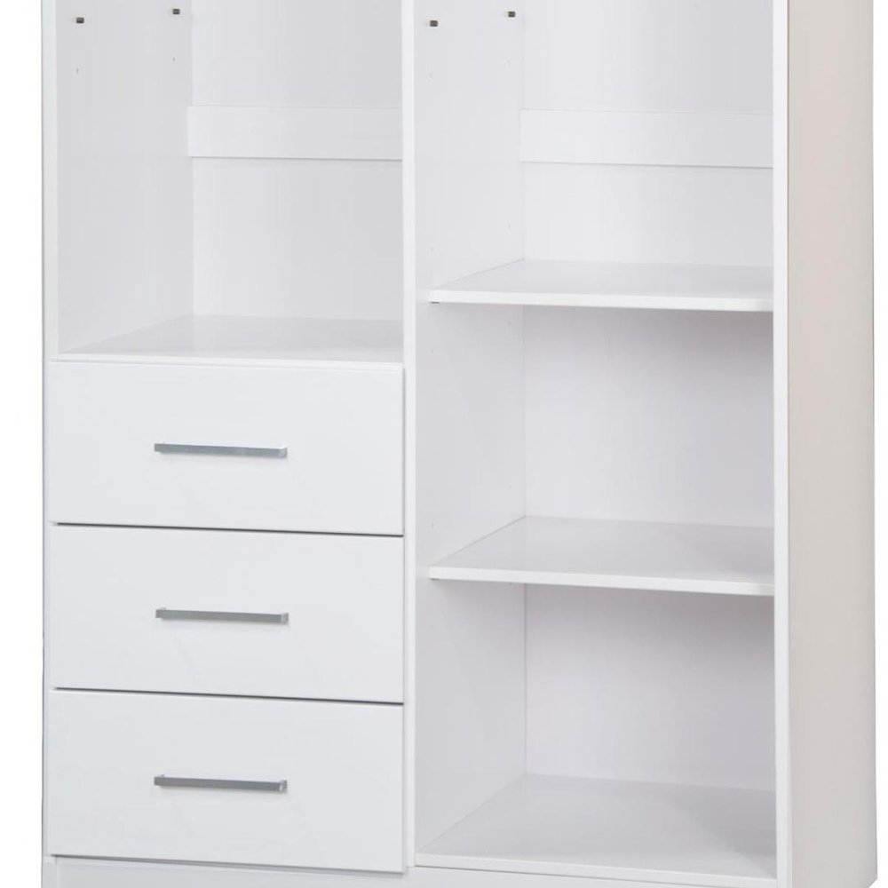 72" White Solid Wood Two Door Three Drawer Combo Dresser HomeRoots