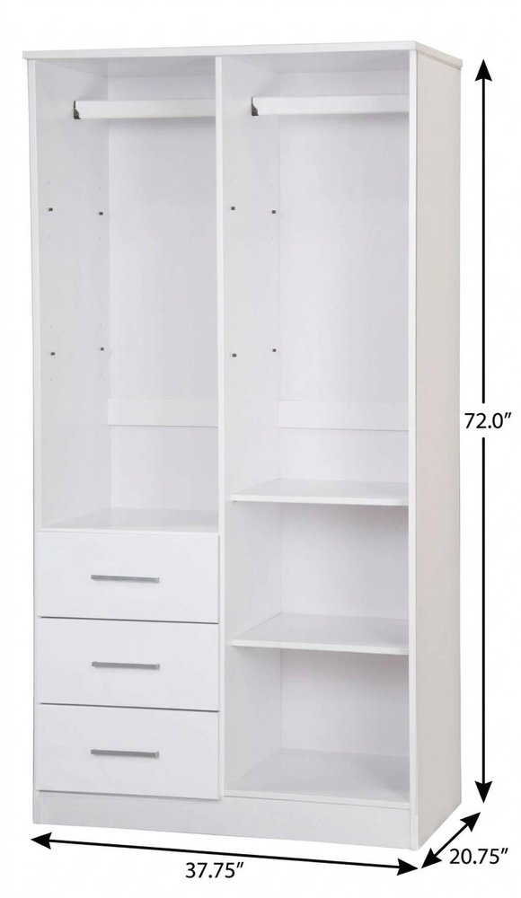 72" White Solid Wood Two Door Three Drawer Combo Dresser HomeRoots