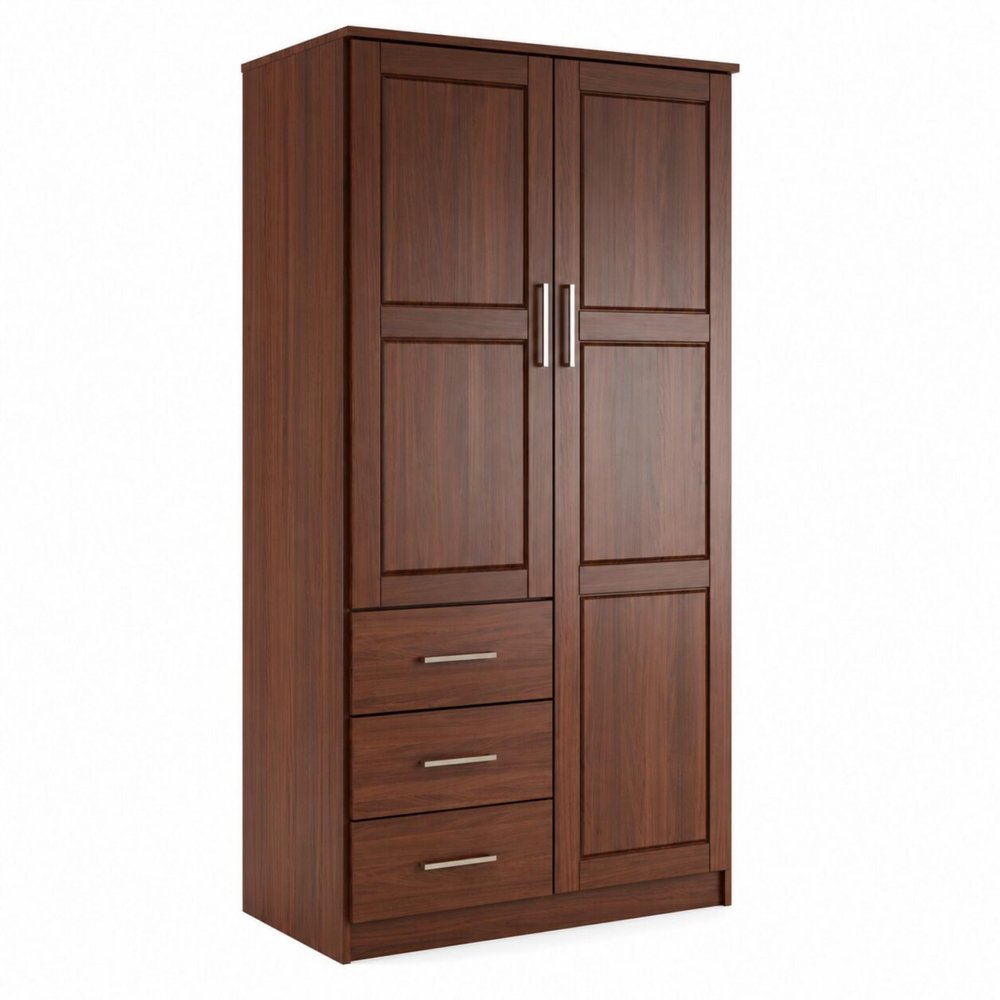 72" Coffee Solid Wood Two Door Three Drawer Combo Dresser HomeRoots