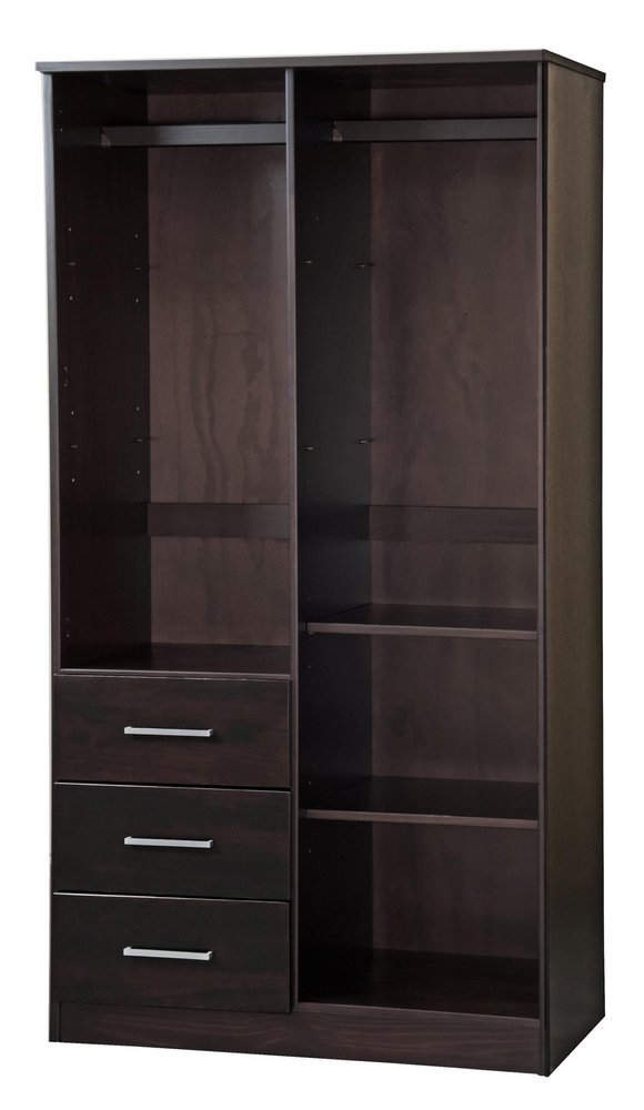 72" White Raised Panel Solid Wood Two Door Three Drawer Combo Dresser