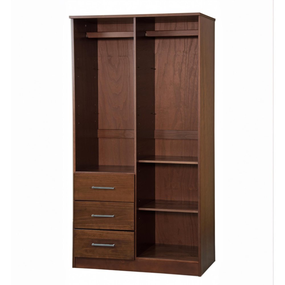 72" White Raised Panel Solid Wood Mirrored Two Door Three Drawer Combo Dresser — view 12