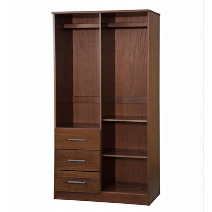 72" White Raised Panel Solid Wood Mirrored Two Door Three Drawer Combo Dresser