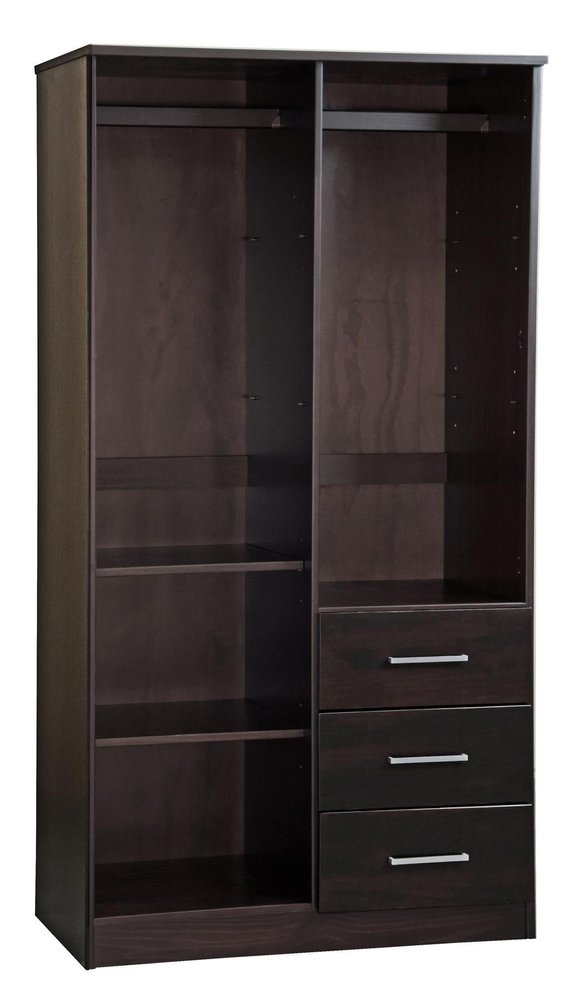72" Dark Brown Solid Wood Mirrored Two Door Three Drawer Combo Dresser HomeRoots