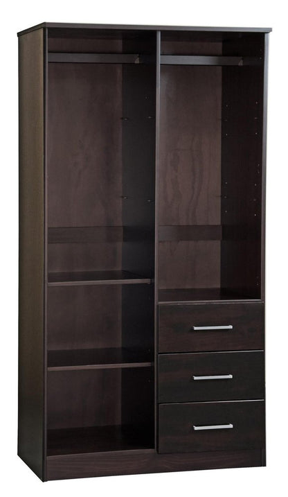 72" Dark Brown Solid Wood Mirrored Two Door Three Drawer Combo Dresser HomeRoots