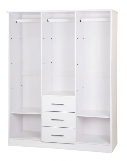 72" White Solid Wood Three Door Three Drawer Combo Dresser HomeRoots