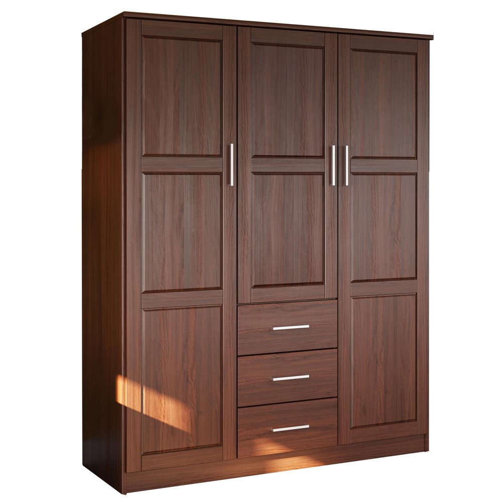 72" Coffee Solid Wood Three Door Three Drawer Combo Dresser HomeRoots