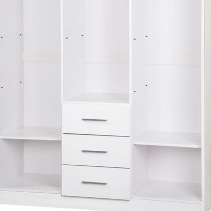 72" White Solid Wood Mirrored Three Door Three Drawer Combo Dresser HomeRoots