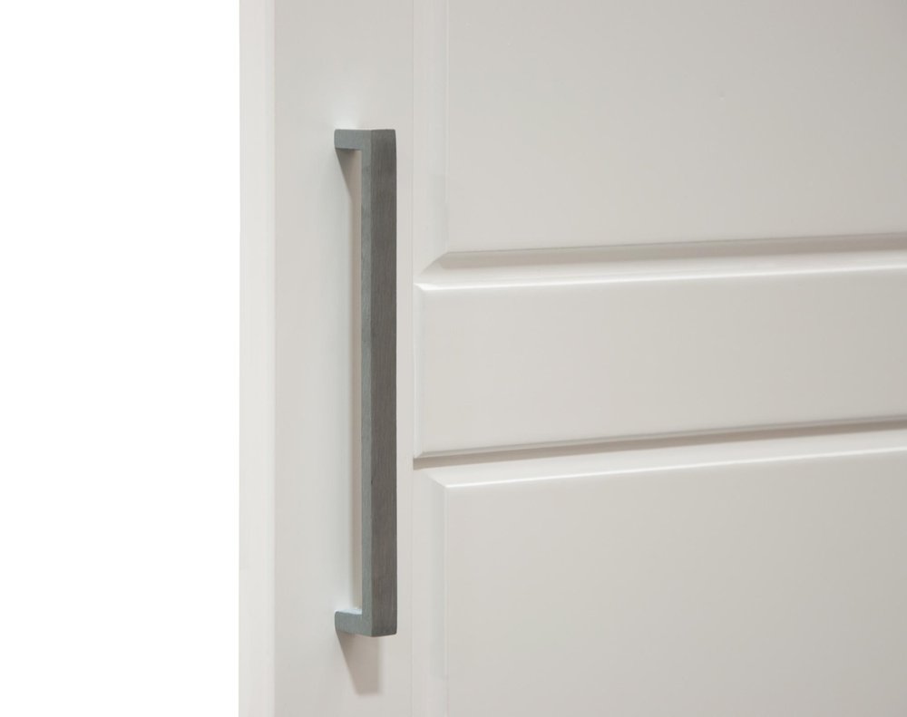 72" White Solid Wood Mirrored Three Door Three Drawer Combo Dresser — view 3