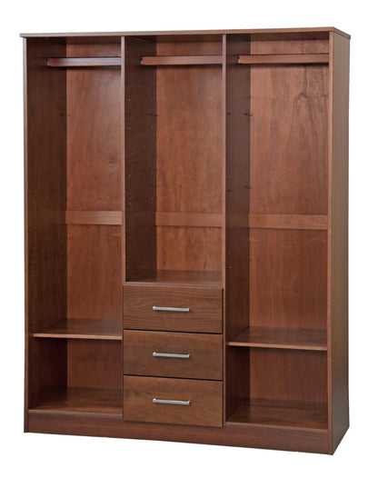 72" Coffee Solid Wood Mirrored Three Door Three Drawer Combo Dresser HomeRoots