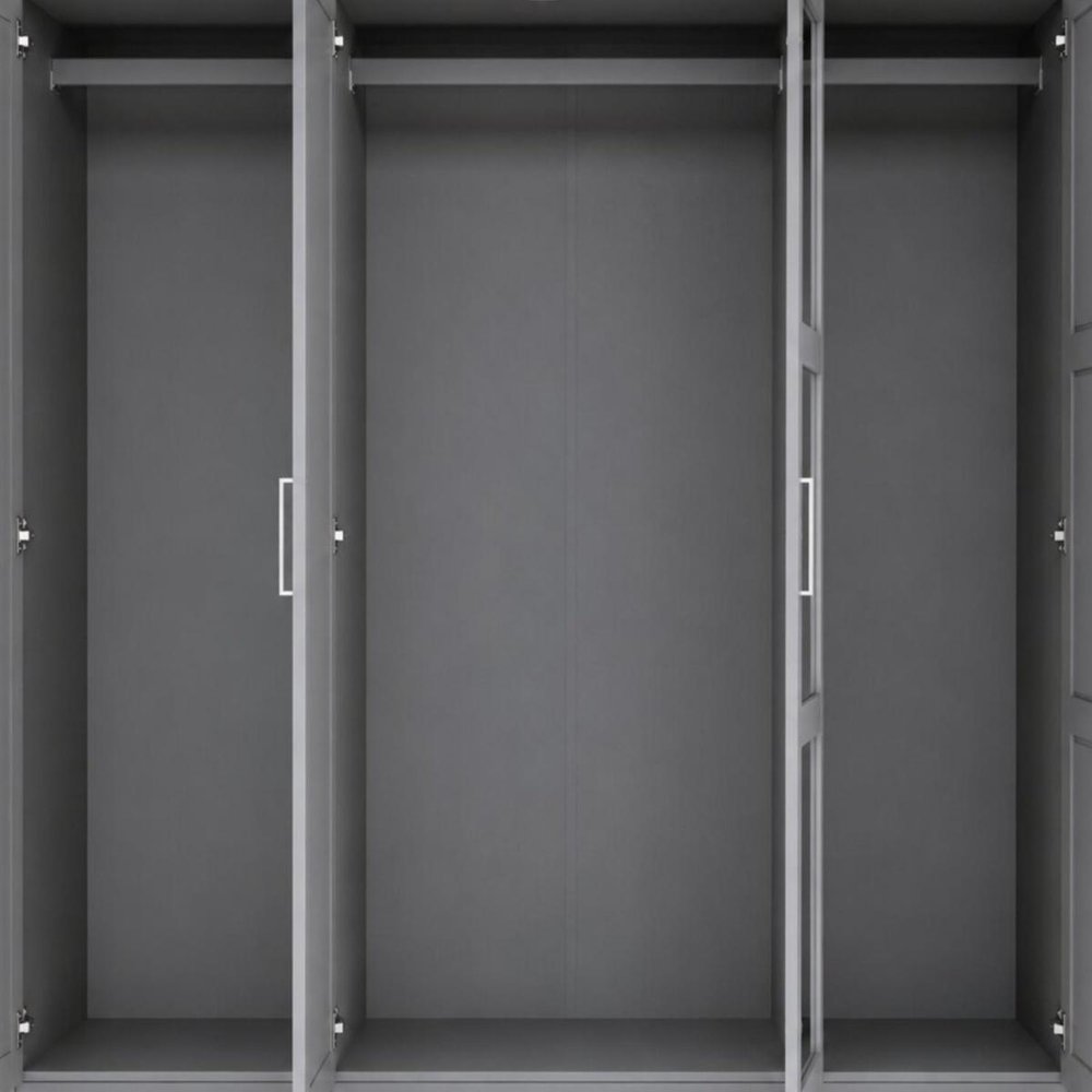 72" Gray Solid Wood Mirrored Four Door Combo Dresser HomeRoots