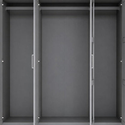 72" Gray Solid Wood Mirrored Four Door Combo Dresser HomeRoots