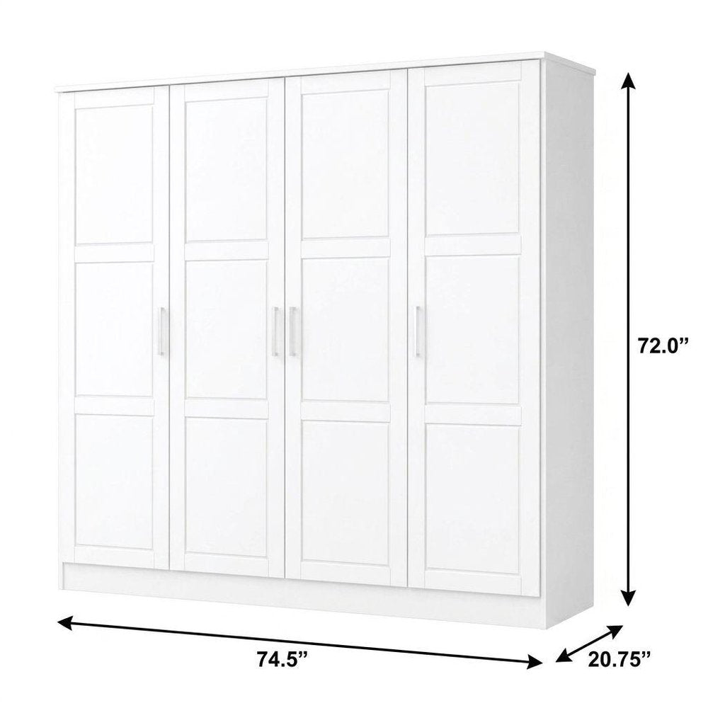 72" Gray Solid Wood Mirrored Four Door Combo Dresser — view 11