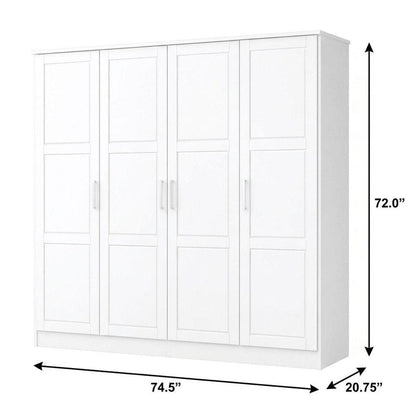 72" Gray Solid Wood Mirrored Four Door Combo Dresser HomeRoots