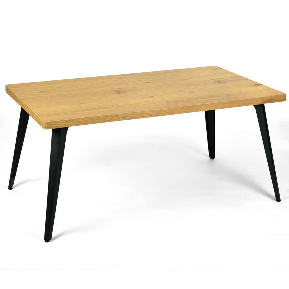 63" Walnut And Black Wood And Iron Dining Table HomeRoots