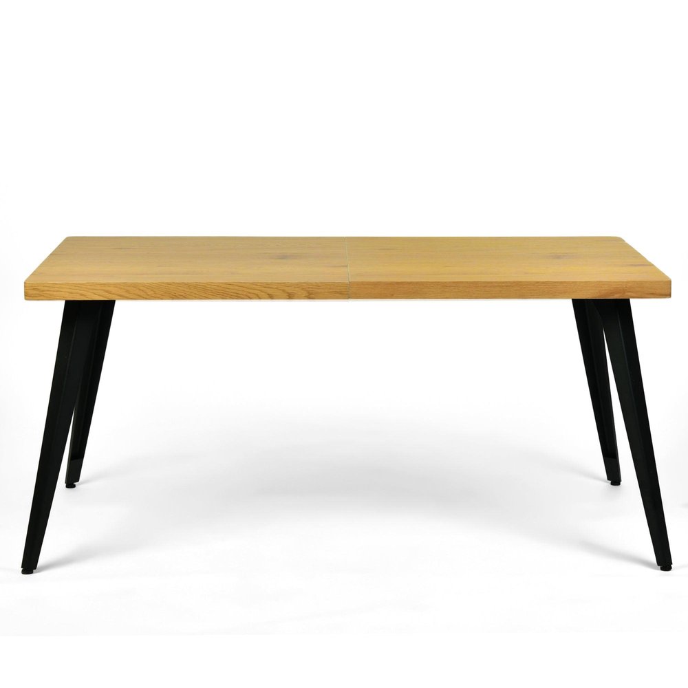 63" Walnut And Black Wood And Iron Dining Table HomeRoots