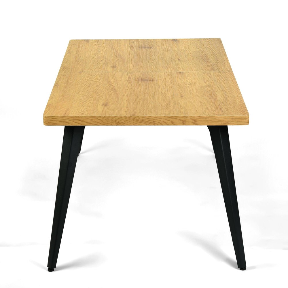 63" Walnut And Black Wood And Iron Dining Table HomeRoots