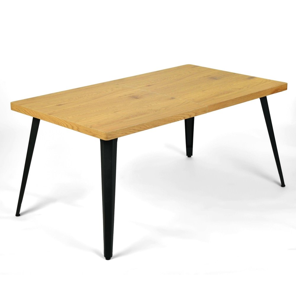 63" Walnut And Black Wood And Iron Dining Table HomeRoots