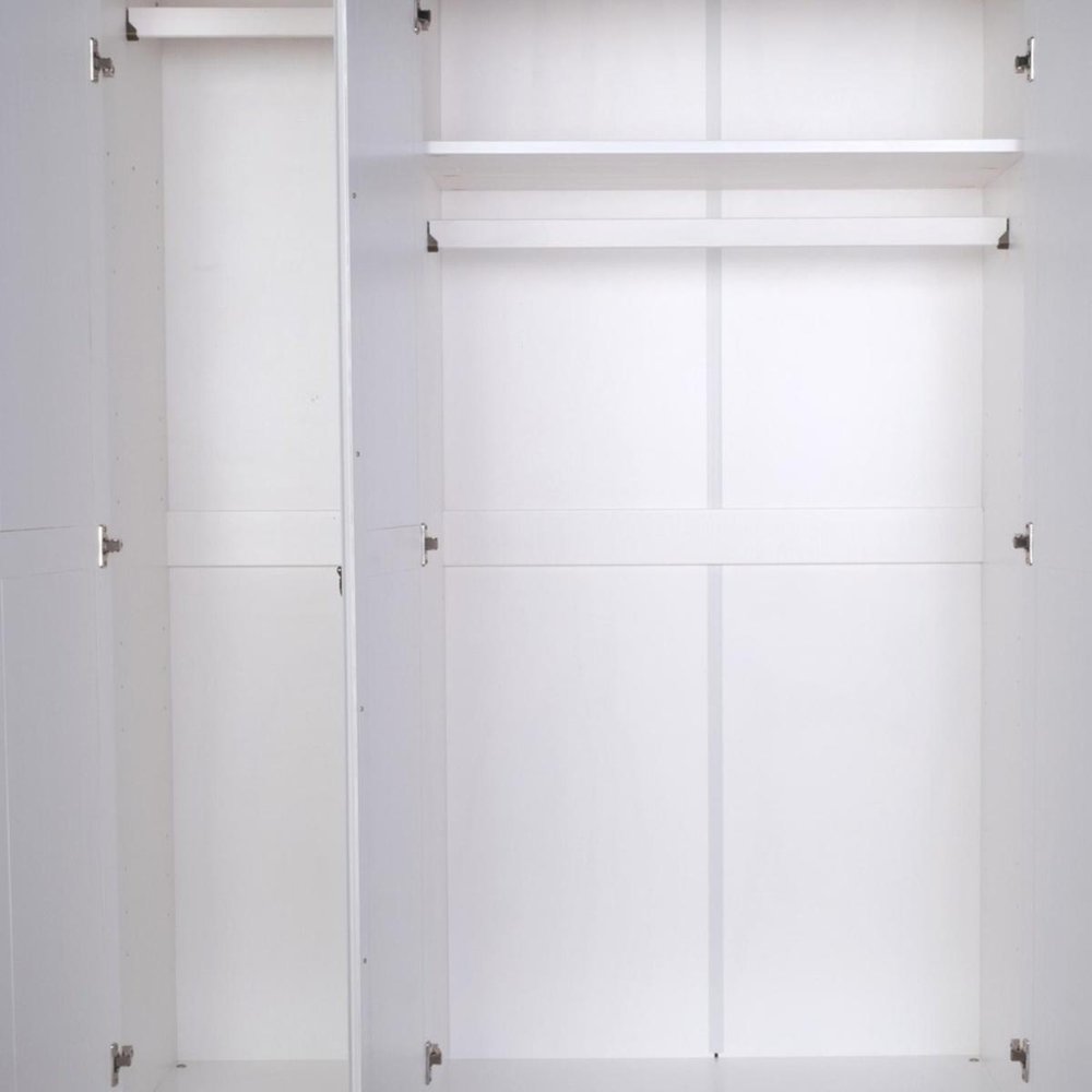 74" White Solid Wood Three Door Combo Dresser — view 9