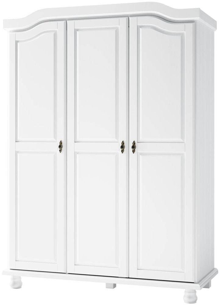 74" White Solid Wood Three Door Combo Dresser HomeRoots