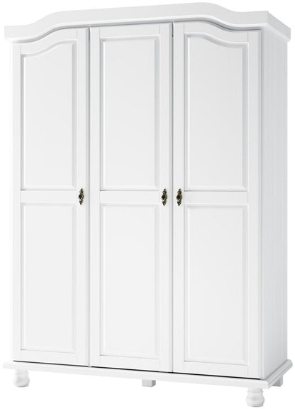 74" White Solid Wood Three Door Combo Dresser HomeRoots