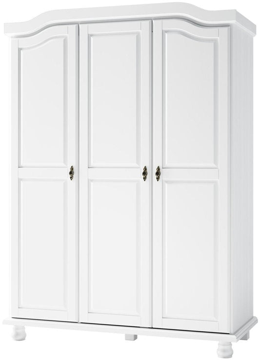 74" White Solid Wood Three Door Combo Dresser