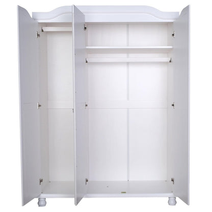 74" White Solid Wood Three Door Combo Dresser HomeRoots