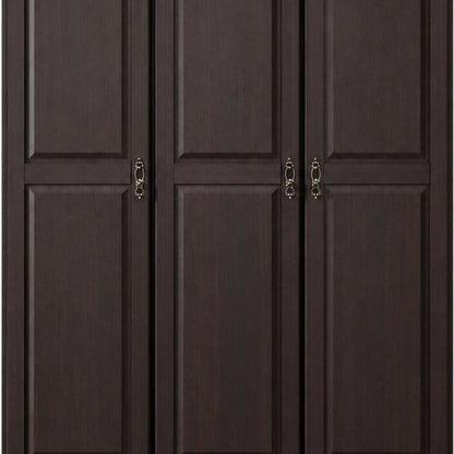 74" Espresso Solid Wood Three Door Combo Dresser HomeRoots