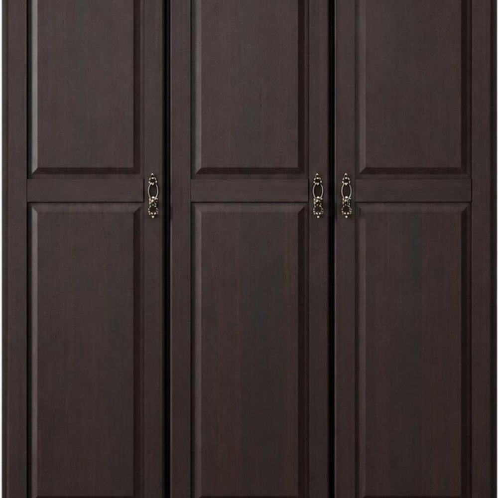 55" Espresso Raised Panel Solid Wood Three Door Armoire Wardrobe — view 7