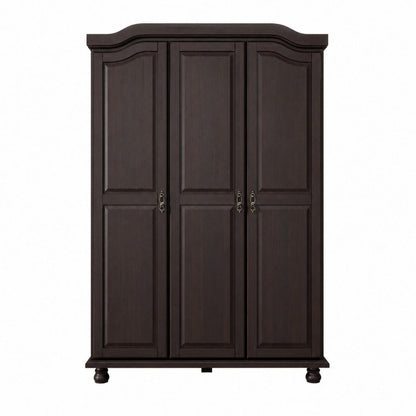74" Espresso Solid Wood Three Door Combo Dresser HomeRoots
