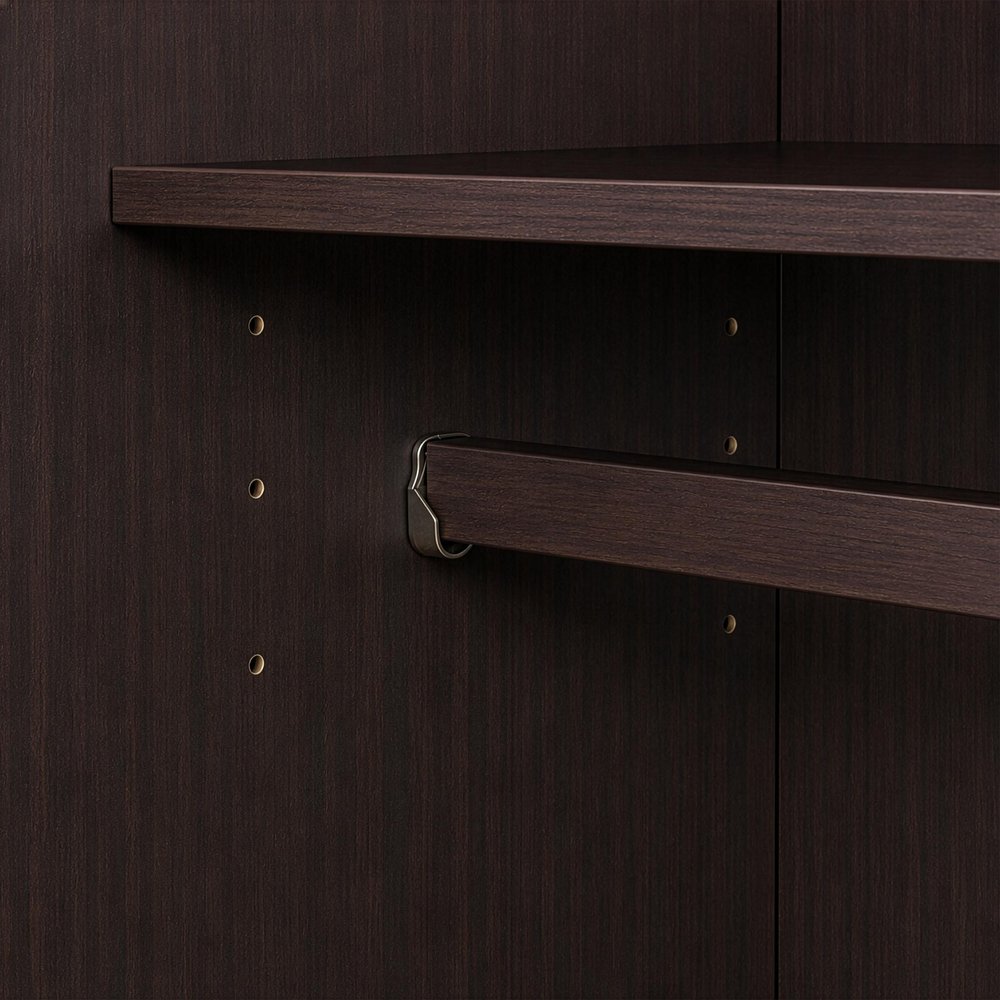74" Espresso Solid Wood Three Door Combo Dresser HomeRoots