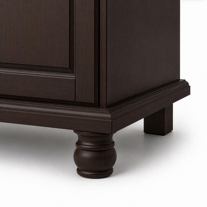 74" Espresso Solid Wood Three Door Combo Dresser HomeRoots